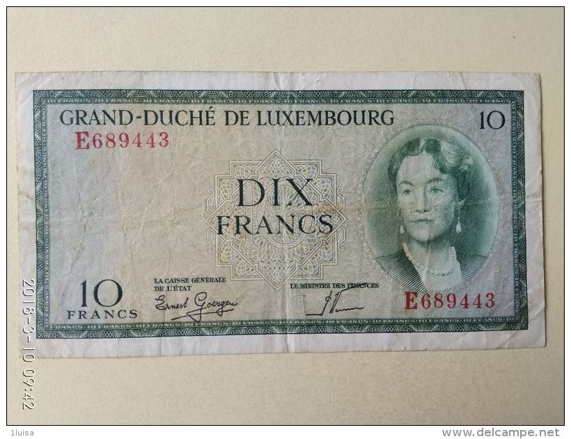 10 Francs 1954 - Luxemburg