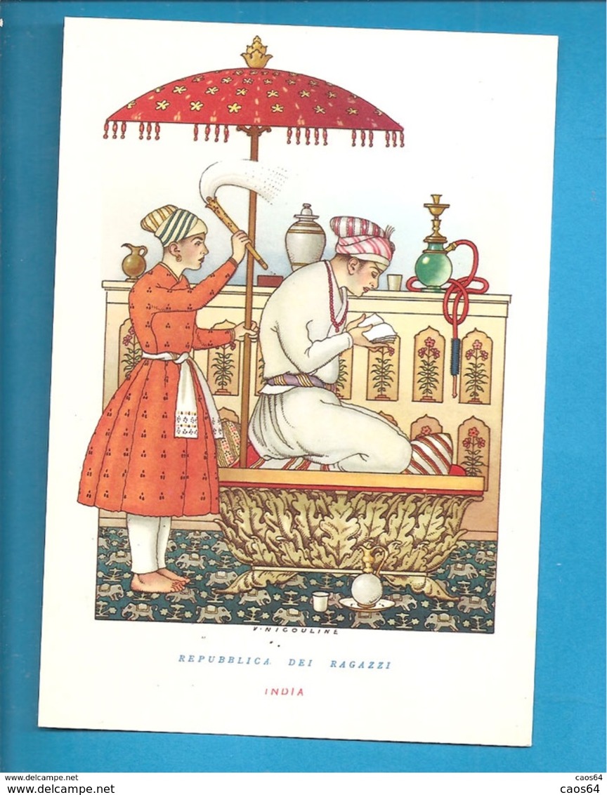 INDIA L'OMBRELLO NELLA STORIA -   NICOULINE  CARTOLINA NON VIAGGIATA - Sonstige & Ohne Zuordnung