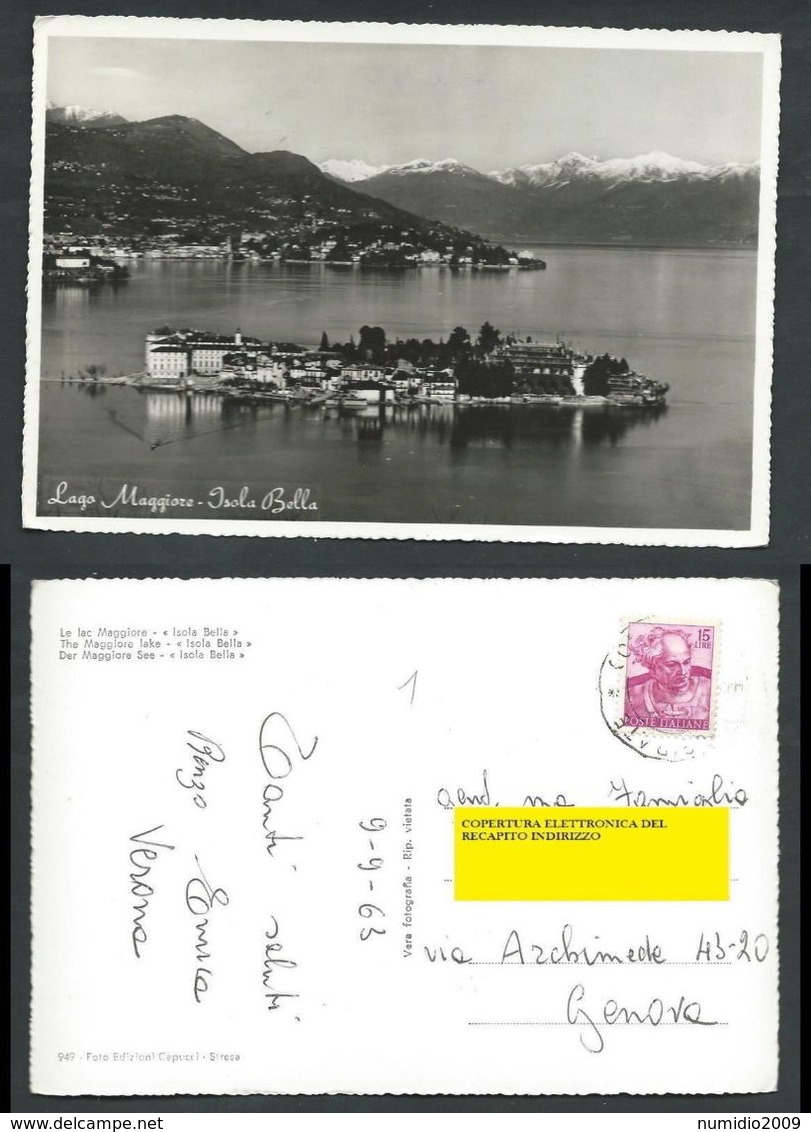 CARTOLINA LAGO MAGGIORE ISOLA BELLA - C16 - Altri & Non Classificati