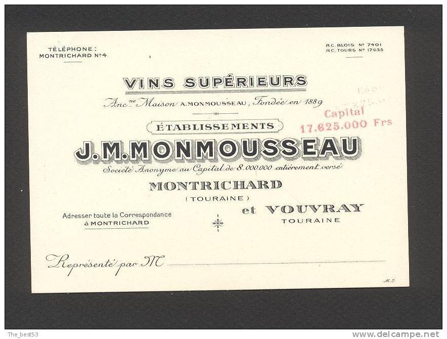 Montrichard  -  J.M. Monmousseau - Vins Mousseux - Montrichard