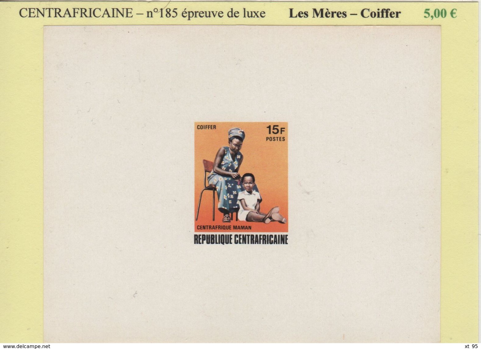 Centrafricaine - Epreuve De Luxe - N°185 - Les Meres - Coiffer - Central African Republic