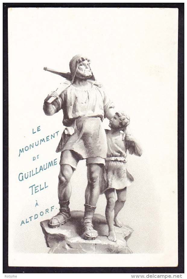 CHROMO Chocolat SUCHARD   +/- 1894  Serie 36   Monuments Suisses   Guillaume Tell   Altdorf  Trade Card - Suchard