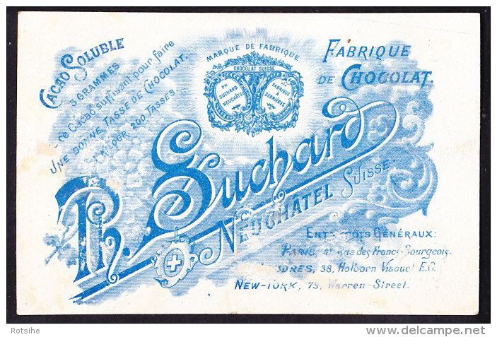 CHROMO Chocolat SUCHARD   +/- 1894  Serie 36   Monuments Suisses   Guillaume Tell   Altdorf  Trade Card - Suchard