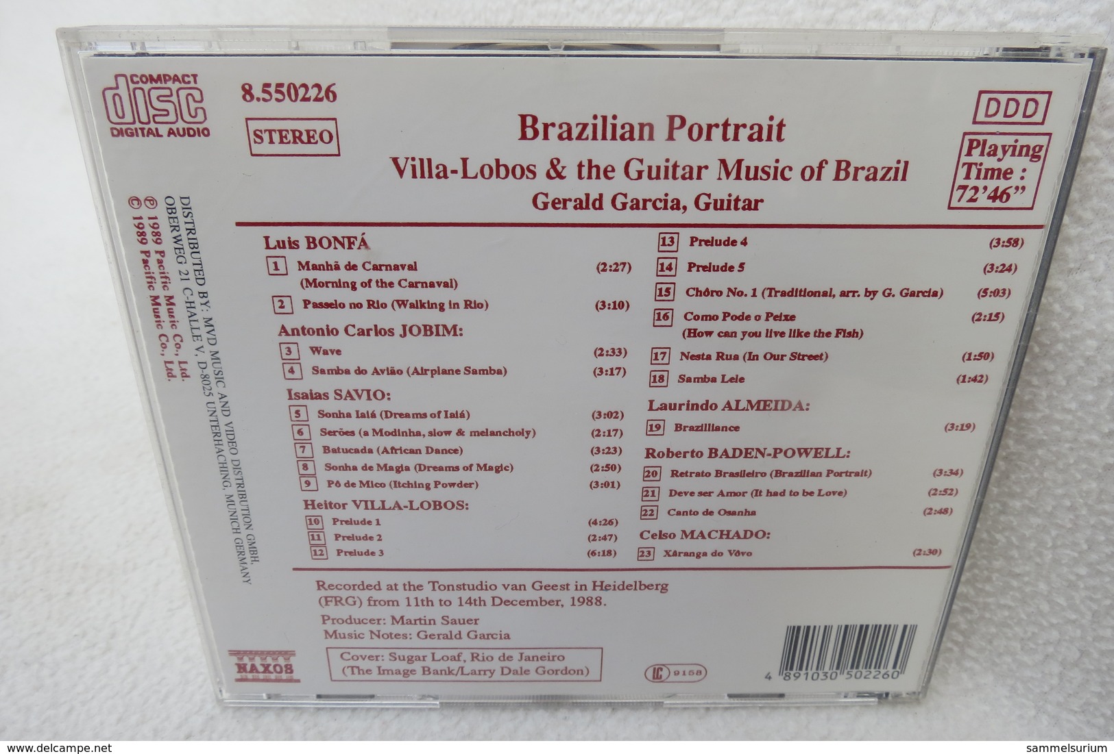 CD "Brazilian Portrait" Villa-Lobos And The Guitar Music Of Brazil, Gerald Garcia, Guitar - Strumentali