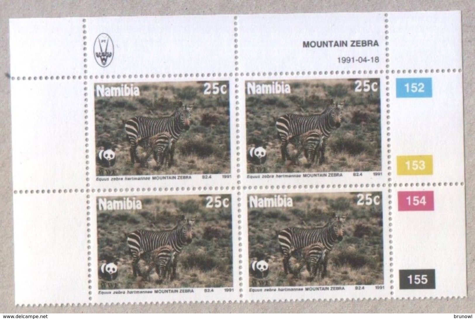 Namibia 1991 WWF Mountain Zebra Blocks Of Stamps MNH - Namibia (1990- ...)