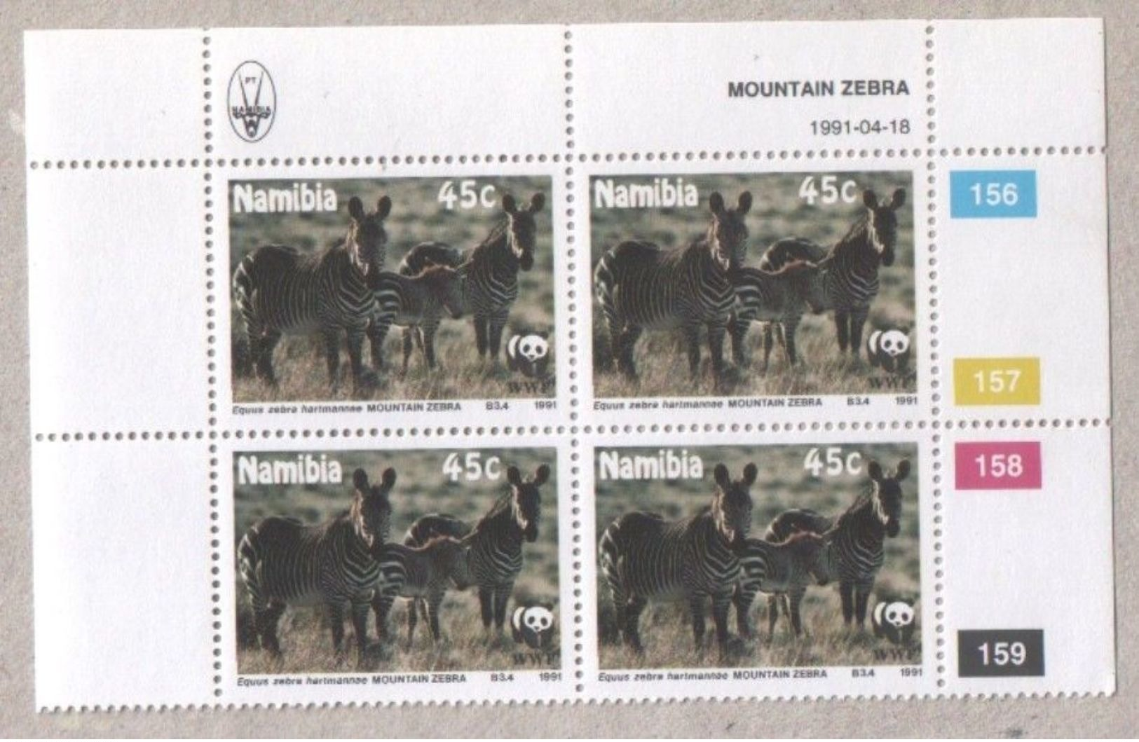 Namibia 1991 WWF Mountain Zebra Blocks Of Stamps MNH - Namibia (1990- ...)