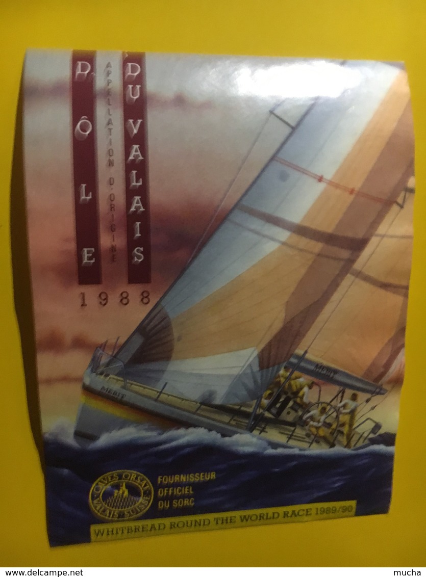 7950 - Whitebreadround The World Race 1989-1990 Voilier Merit Dôle Du Valais 1988 - Sailboats & Sailing Vessels