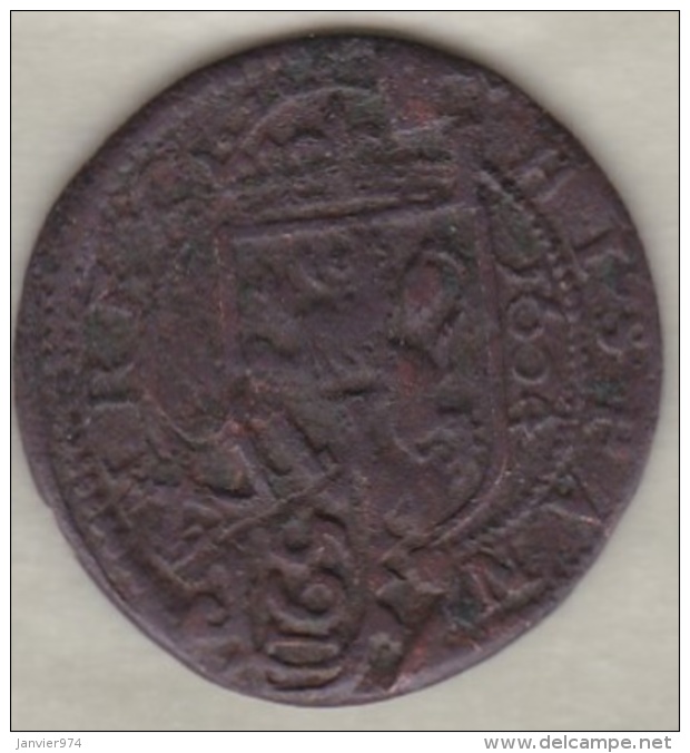 Espagne , 8 Maravedis 1604 Segovia .Felipe III . Avec 3 Contremarque ( 8 , XII , 591) - Primeras Acuñaciones