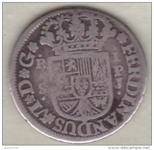 Espagne, 1 Real 1753 PJ . Fernando VI . Argent. KM# 369.2 - Erstausgaben