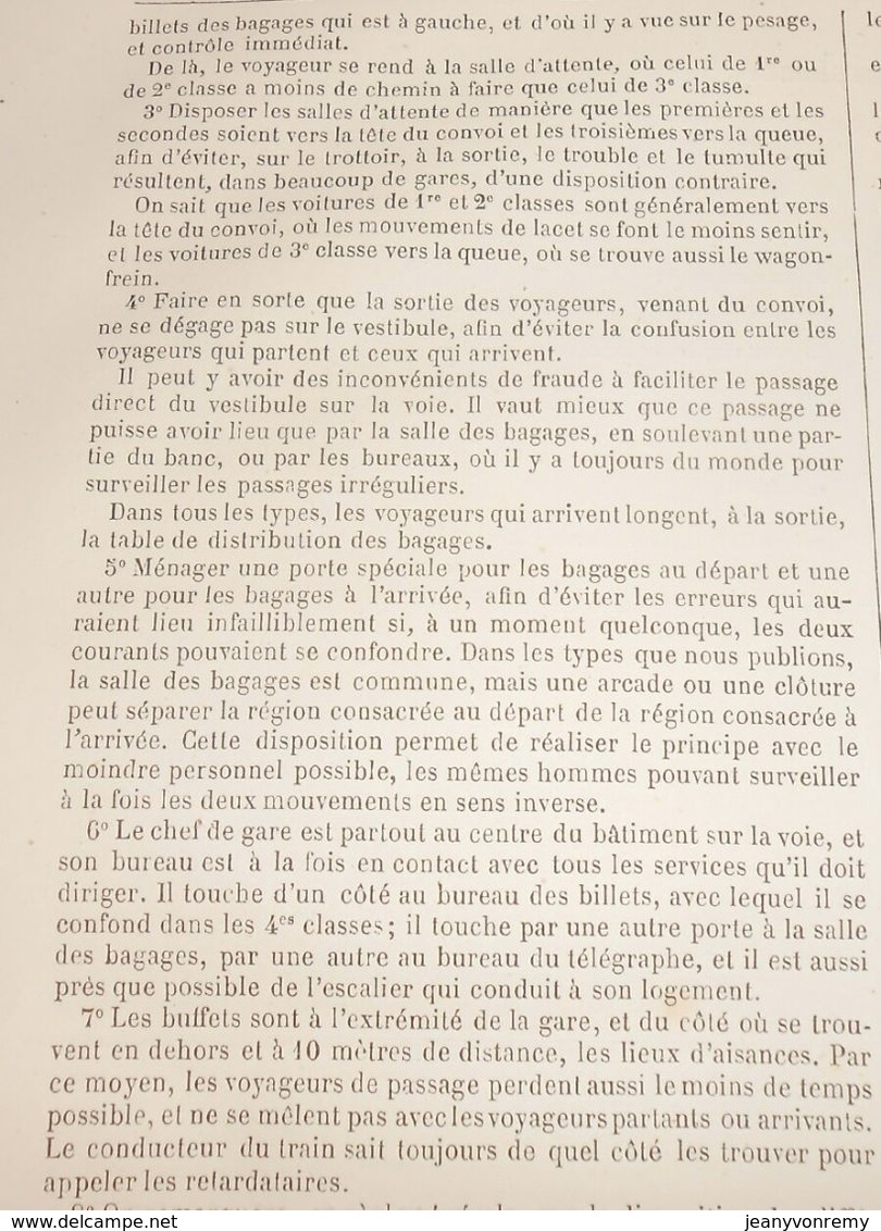 Plan De Type D'abris De Voyageurs.Chemin De Fer D'Ancône à Bologne. 1861 - Opere Pubbliche