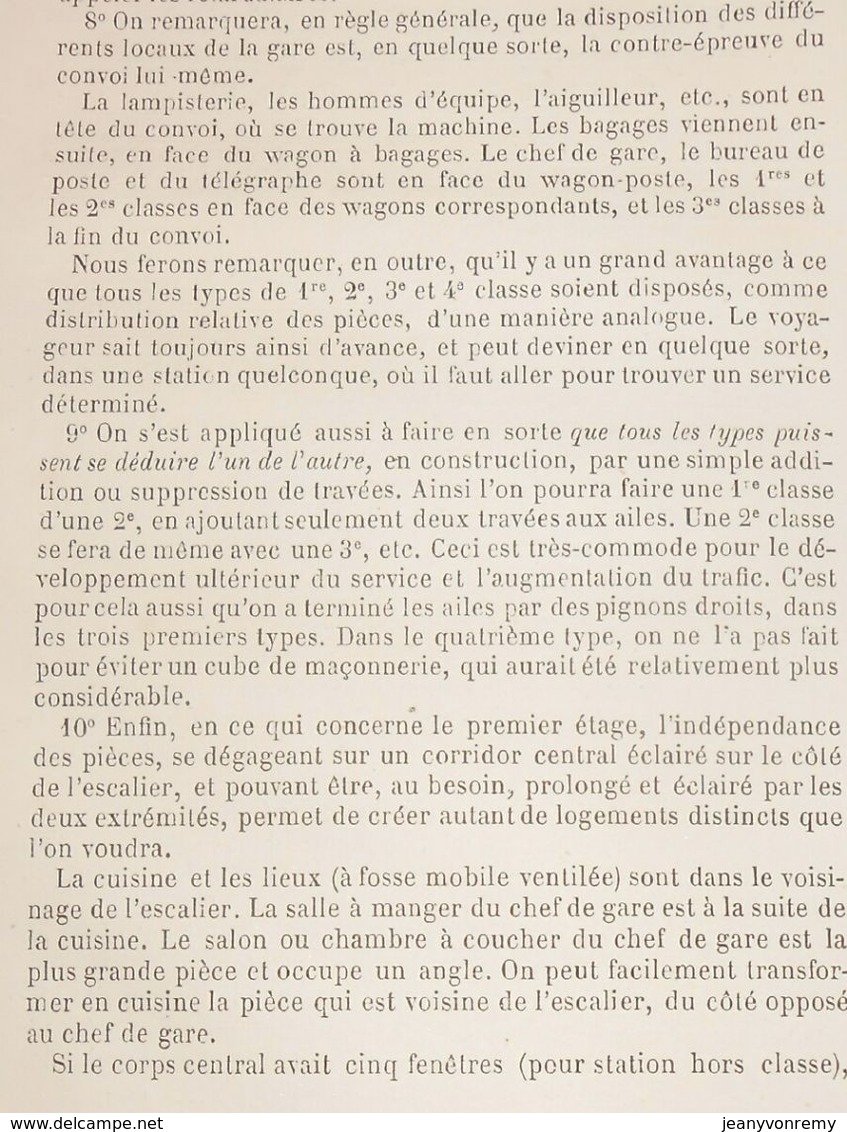 Plan De Type D'abris De Voyageurs.Chemin De Fer D'Ancône à Bologne. 1861 - Public Works