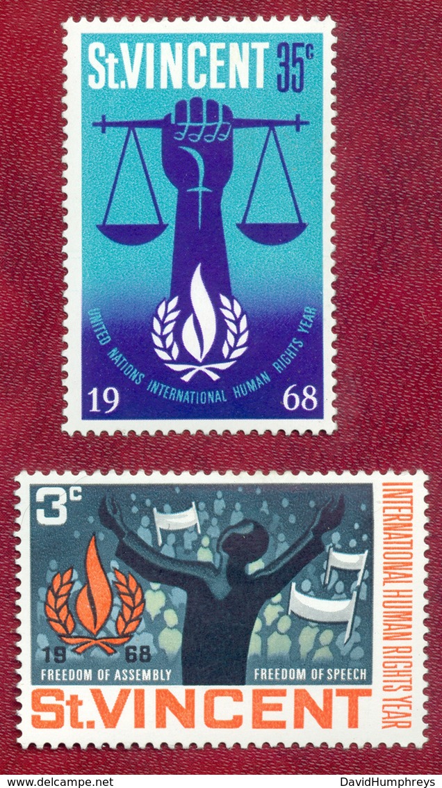 St Vincent 1968 Human Rights Year Set Of 2 SG268/269 MH - St.Vincent (...-1979)