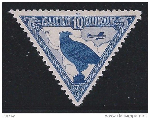 ICELAND 1930 SCOTT AIRMAIL C3 CAT VAL US $ 25. - Luftpost