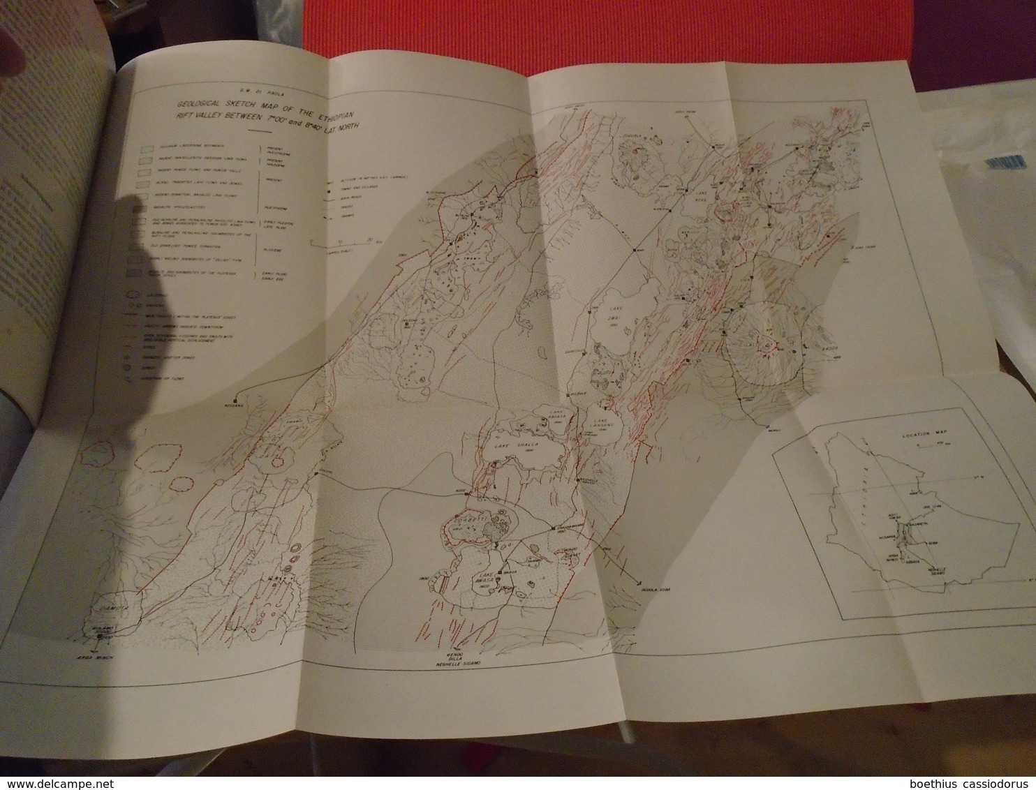 Ethiopie Volcanologie : THE ETHIOPIAN RIFT VALLEY (Between 7° 00' And 8° 40' Lat. North)  G. M. DI PAOLA (1 Grande Carte - Sciences De La Terre