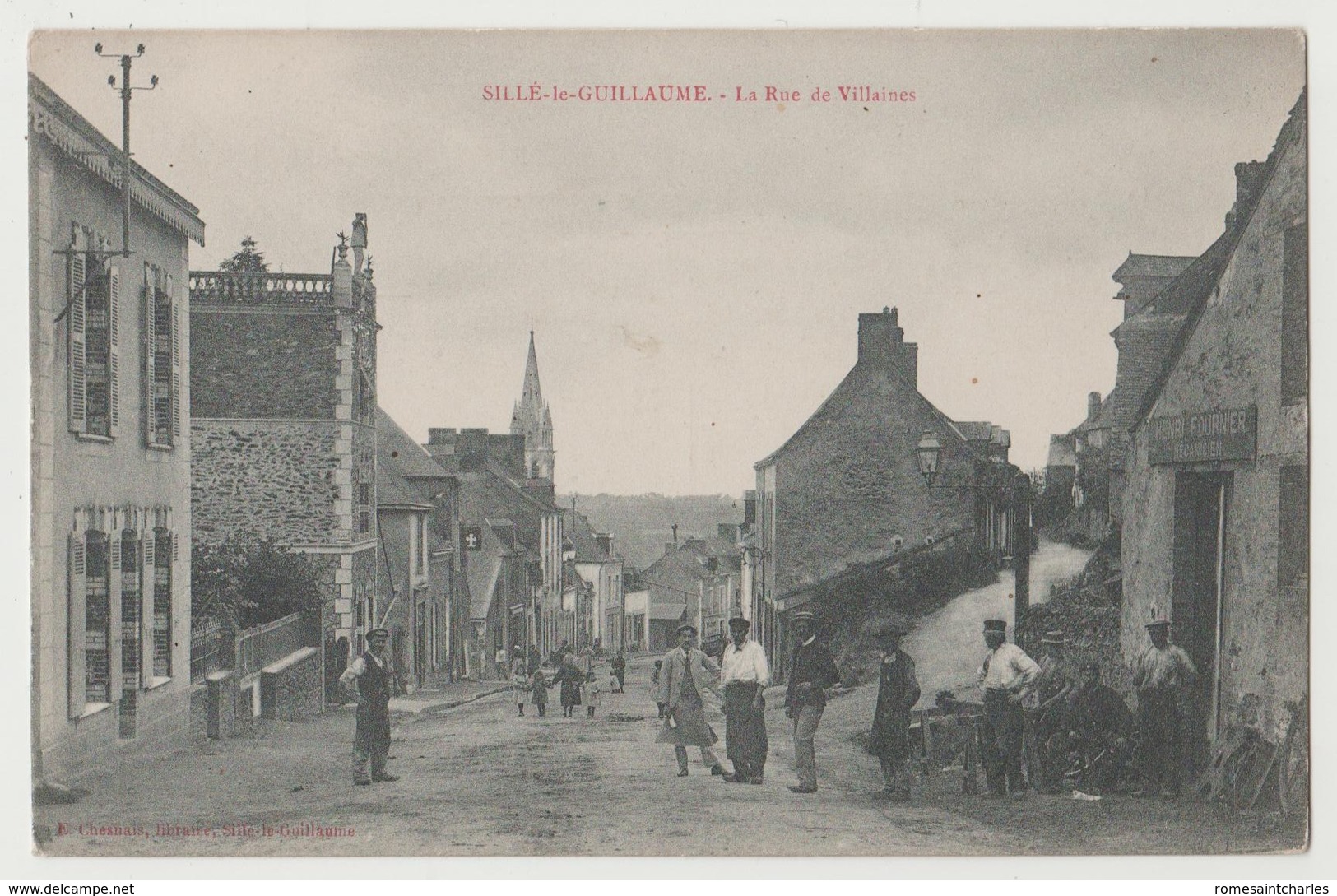 CPA SILLE LE GUILLAUME La Rue De Villaines - Sille Le Guillaume