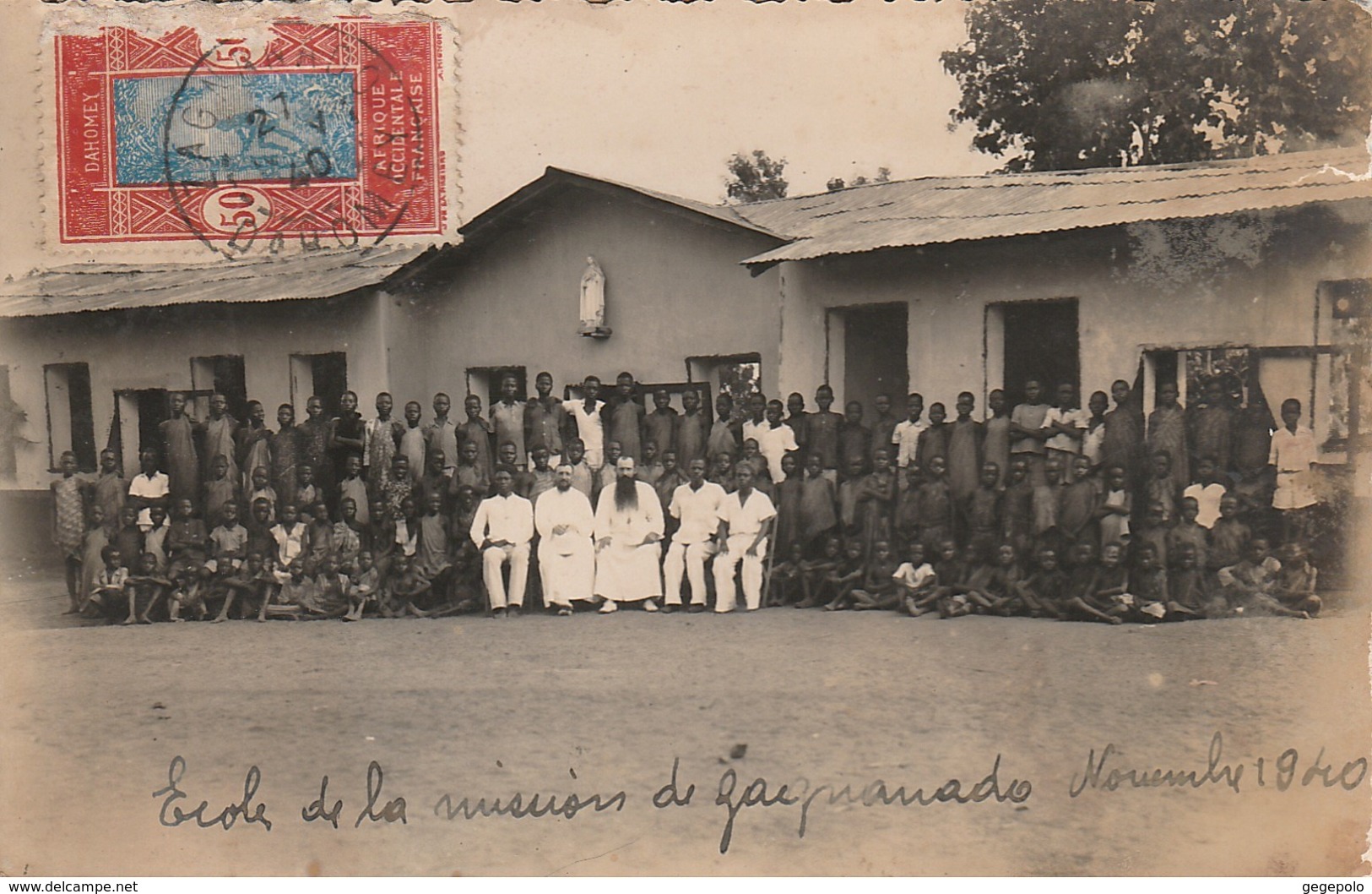 ZAGNADADO - Ecole De La Mission Africaine En 1940 ( Carte Photo )     En L'état   ( Rare ) - Dahomey