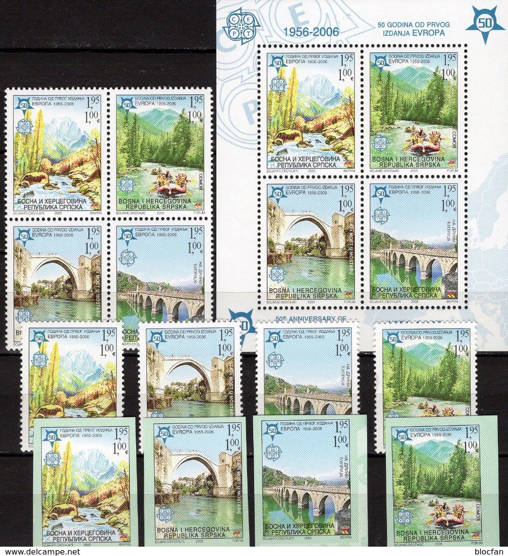 EUROPA Sets 1964+339/2A/B,VB,Block 13 A ** 140€ Blume Mit 22 Blätter Hoja Blocs Ss Sheets M/s Bf 50 Years CEPT 2006 - Collections, Lots & Séries