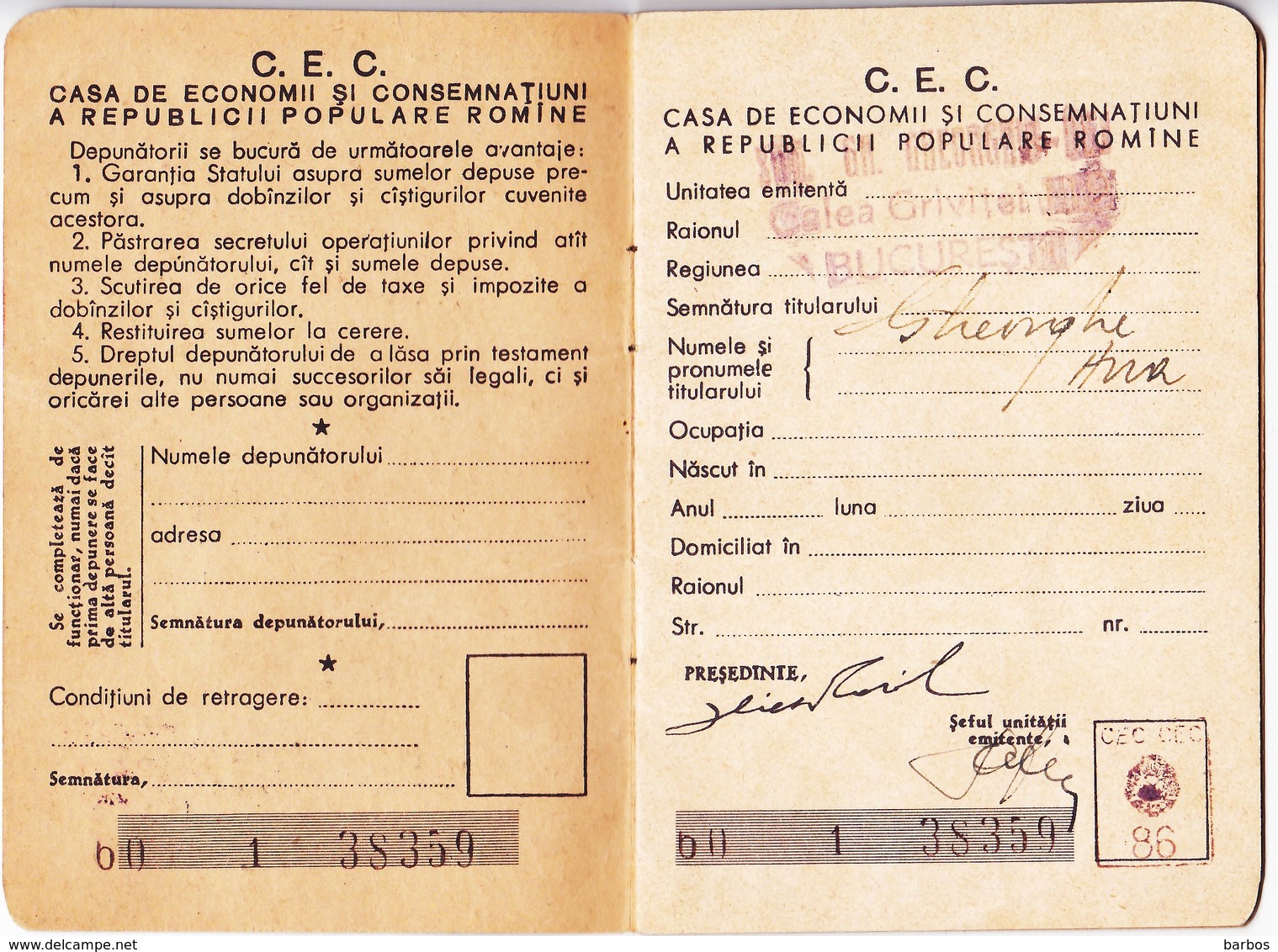Romania , Roumanie , 1960 , Carnet CEC , Banking Cec Book - Cheques & Traveler's Cheques