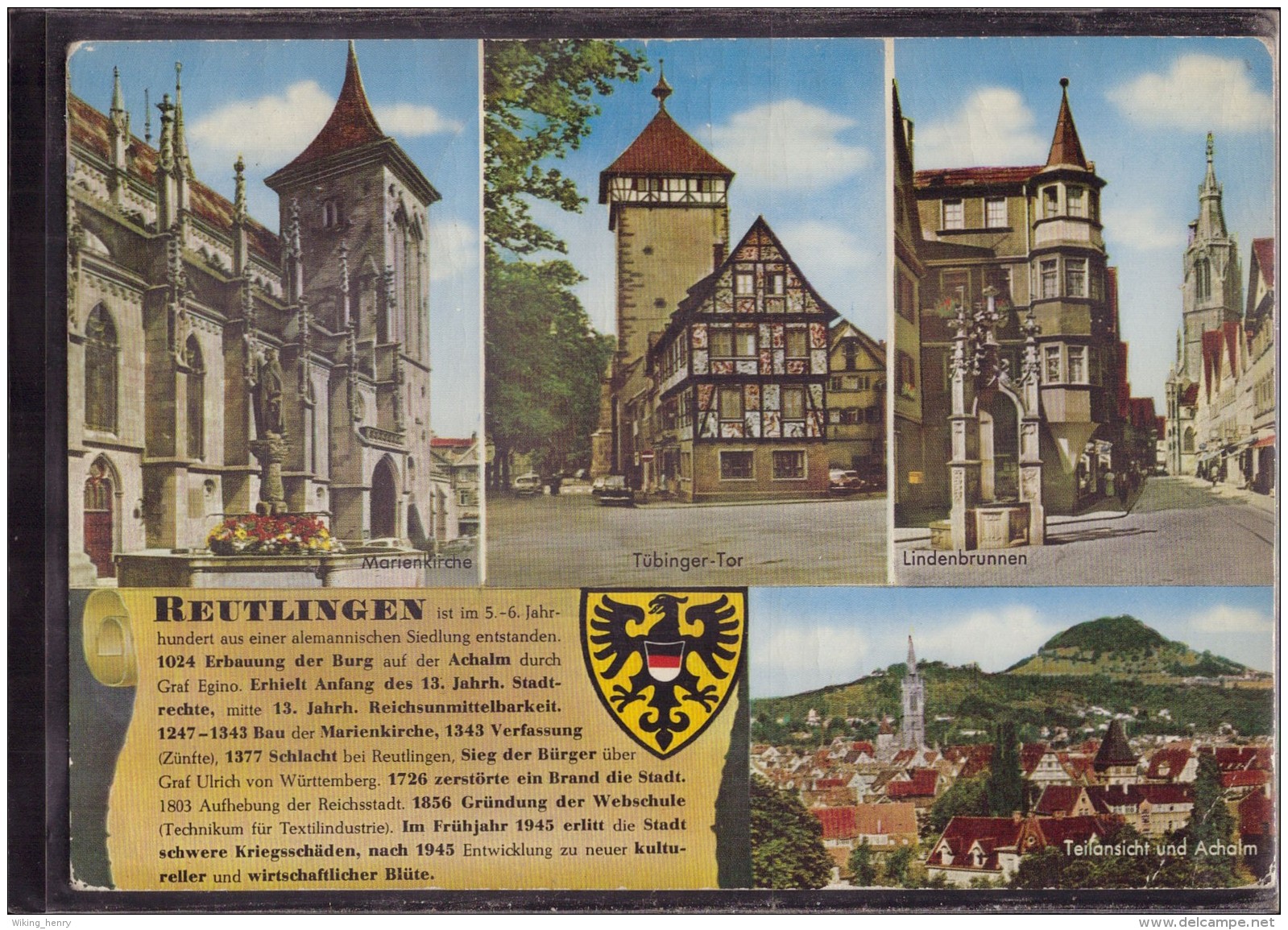 Reutlingen - Mehrbildkarte 2   Mit Chronik - Reutlingen