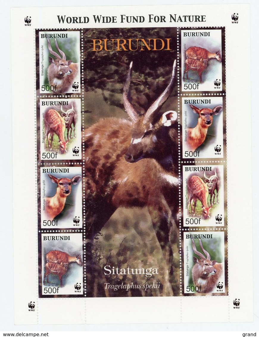 BURUNDI 2004-SERIE (cob) B143***WWF SITATUNGA-La Feuille De 2 Séries Et Vignette Illustrée - Neufs