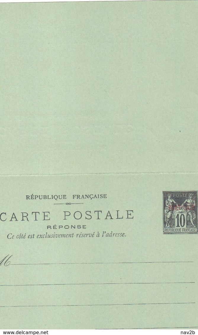 Entier Carte Postale Port Saïd  Réponse Payée ( 020 ) Oblitérée 1902 . - Covers & Documents