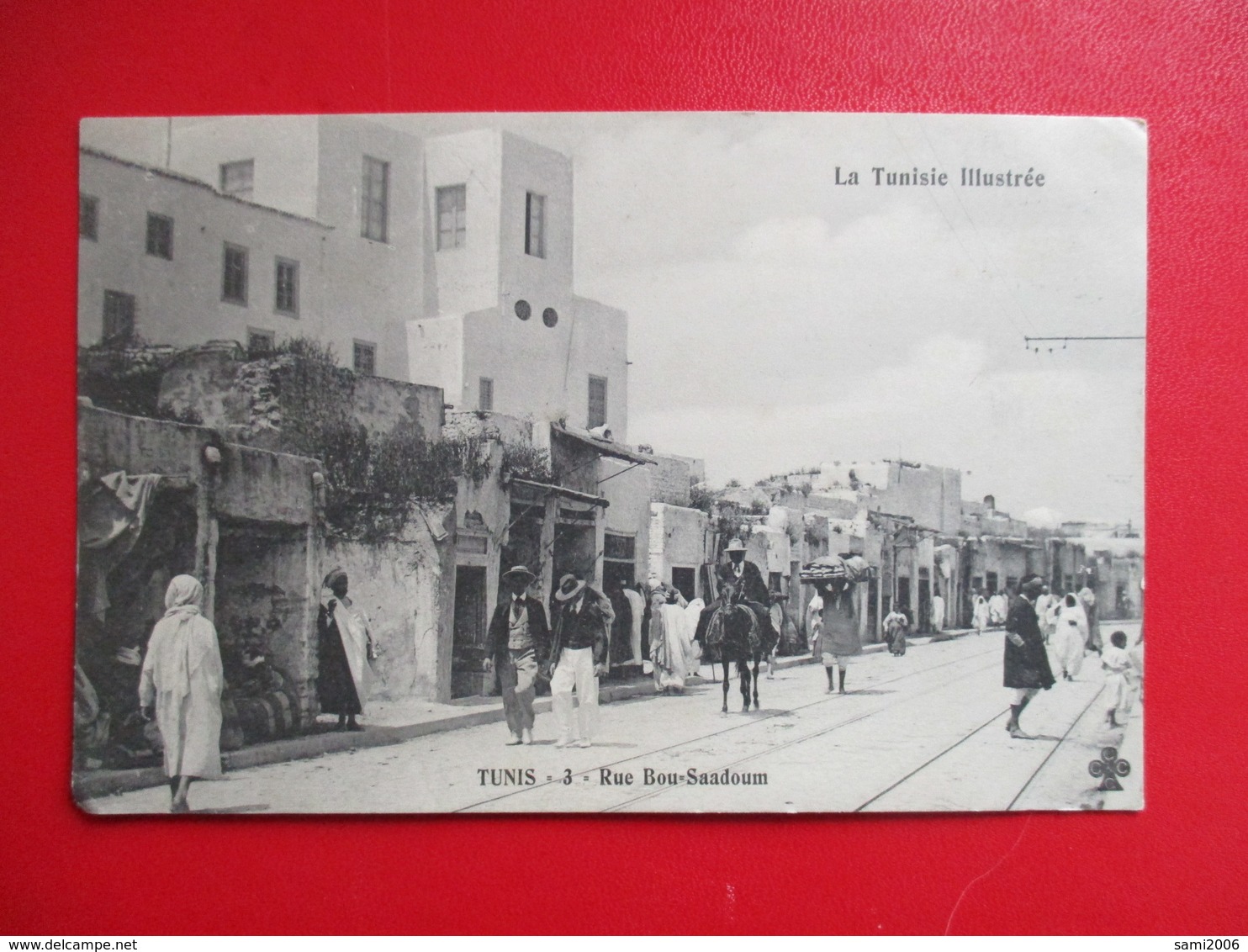 CPA TUNISIE TUNIS RUE BOU SAADOUM BELLE  ANIMATION - Tunesië