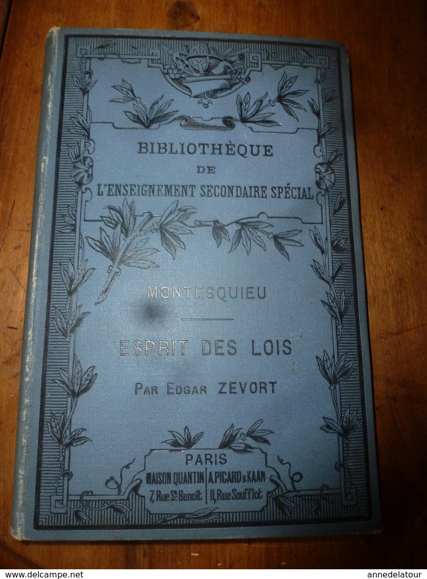 1887 Montesquieu  (Esprit Des Lois)  Par Edgar Zevort - 1801-1900