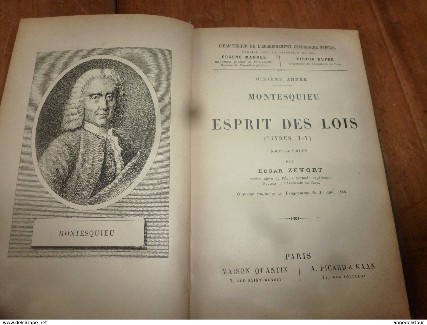 1887 Montesquieu  (Esprit Des Lois)  Par Edgar Zevort - 1801-1900