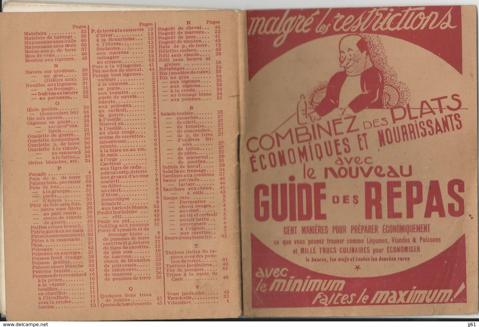 GUIDE DES REPAS LIVRET MALGRE LES RESTRICTION DU A LA GUERRE DE 64 PAGES CENT MANIERES TRUC RECETTES TRES BON ETAT - Otros & Sin Clasificación