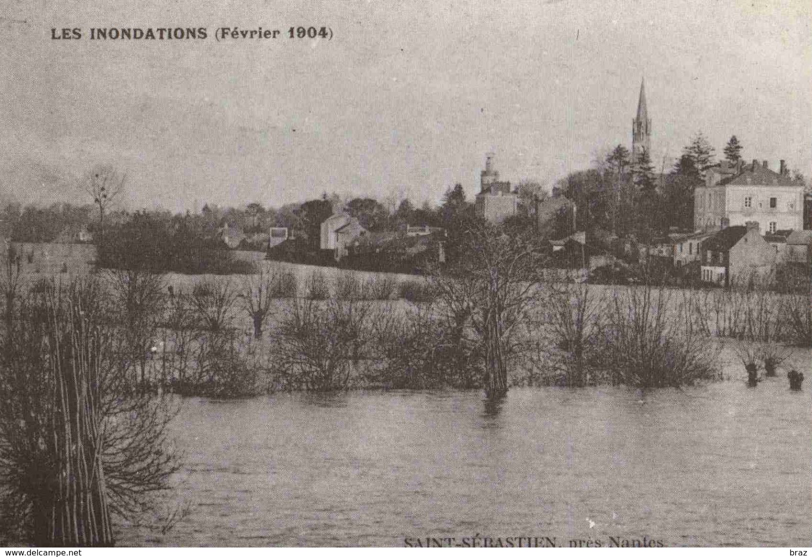 CPM St Sébastien Sur Loire Innondatons 1904 (REPRO) - Saint-Sébastien-sur-Loire