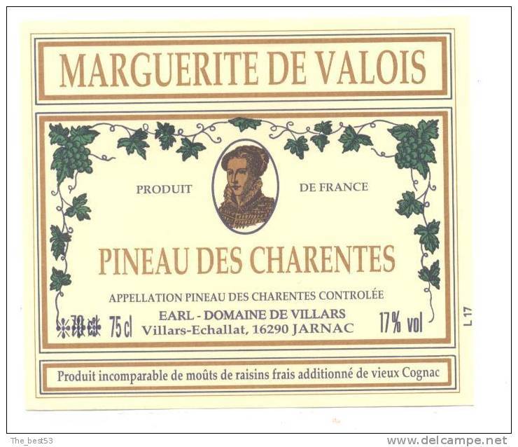 Etiquette  Pineau Des Charentes  -   Marguerite De Valois  -  Domaine De Villars à Villars Echallat  (16) - Other & Unclassified