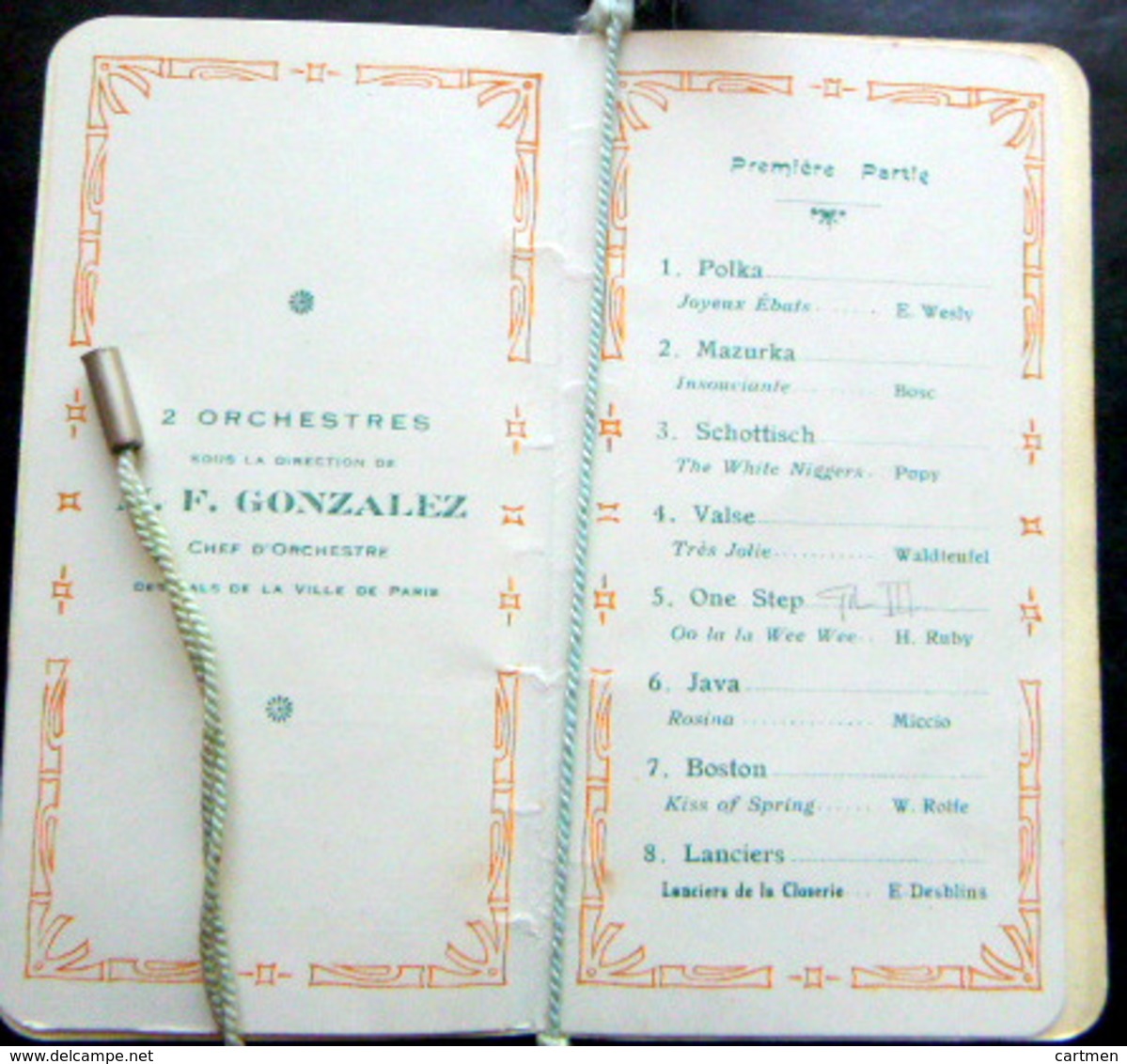 CARNET DE BAL ECOLE DES ARTS ET METIERS SOIREE  3 AVRIL 1921  NOMBREUSES DANSES EXECUTEES RUBAN - Programs