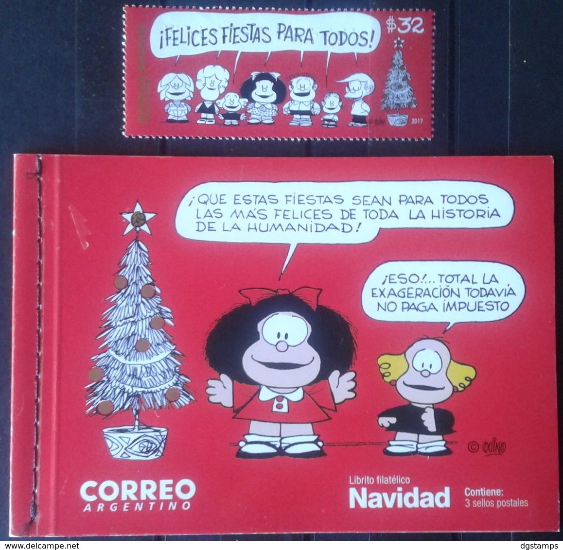 Argentina 2017 ** Carnet Y Sello Navidad. Mafalda. - Markenheftchen