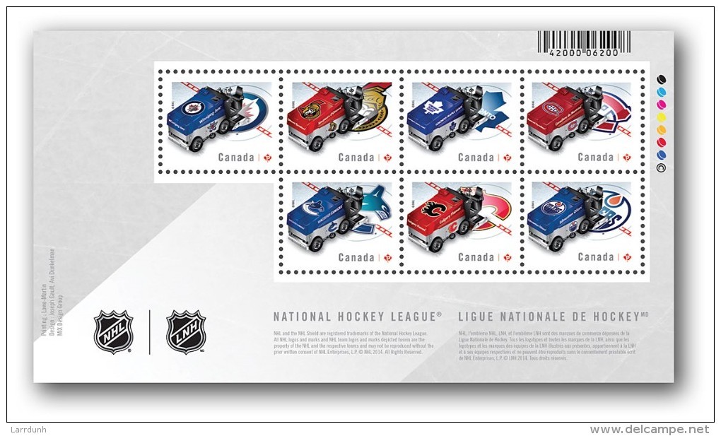 Canada NHL Hockey Zamboni With 7 Stamps Souvenir Sheet Block MNH 2014 A04s - Full Sheets & Multiples