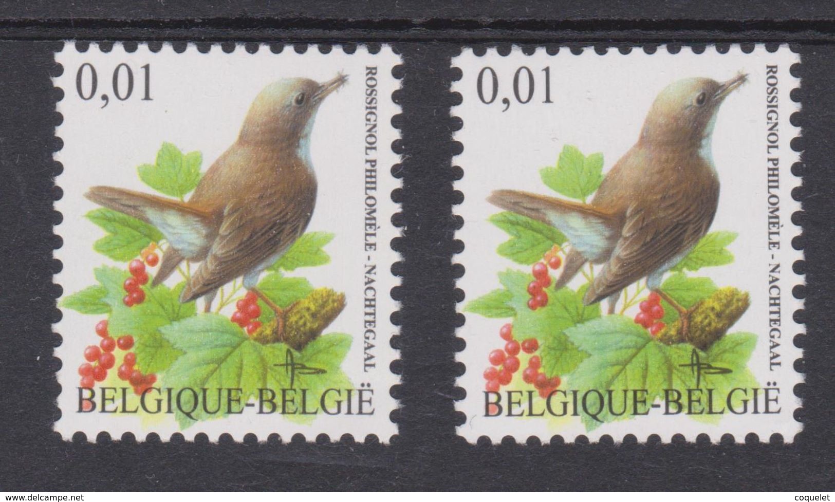 BE 2004 - N°3264+ 3264a XX - Rossignol Philomèle - Les 2 Papiers - 1985-.. Pájaros (Buzin)