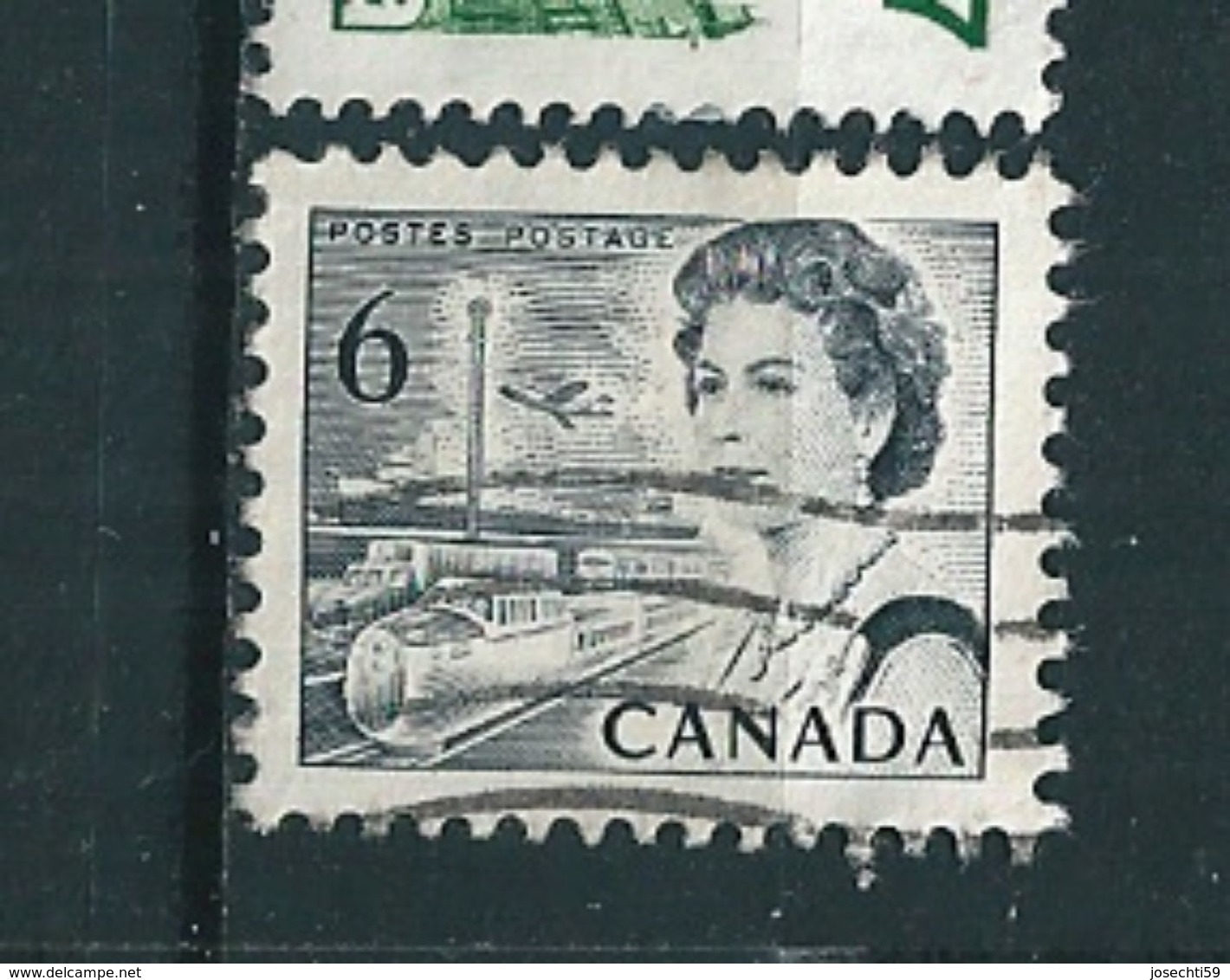 N° 382b Reine élisabeth II  TIMBRE Stamp Canada (1967) Oblitéré - Variétés Et Curiosités