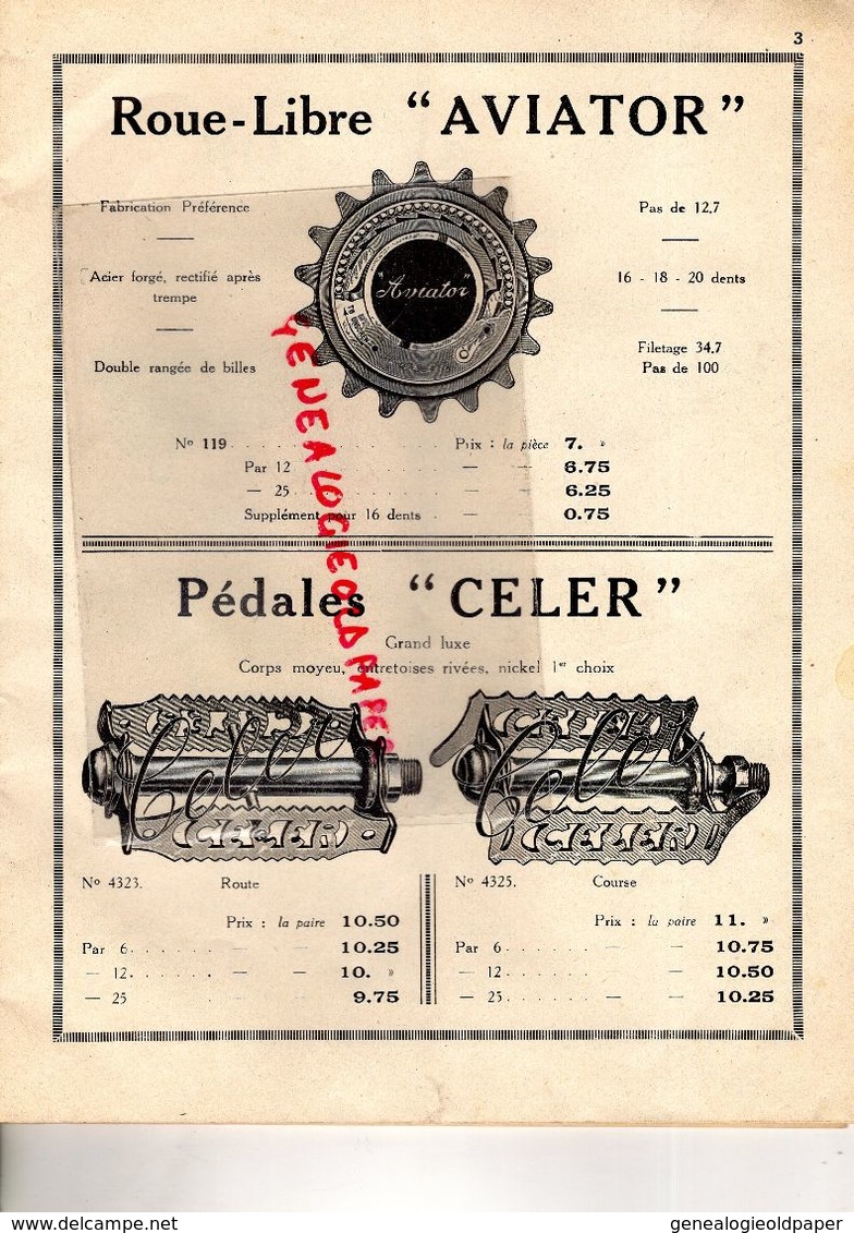 75- PARIS- RARE CATALOGUE J. LECOMTE & AUTOMOTION-TARIF N° 21-1935- VELO -TORPEDO-AVIATOR-VELO- VELOMOTEUR-MOTO-CELER- - Transports