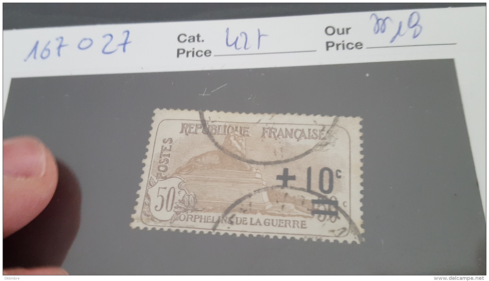 LOT 389590 TIMBRE DE FRANCE OBLITERE N°167 VALEUR 27 EUROS - Oblitérés