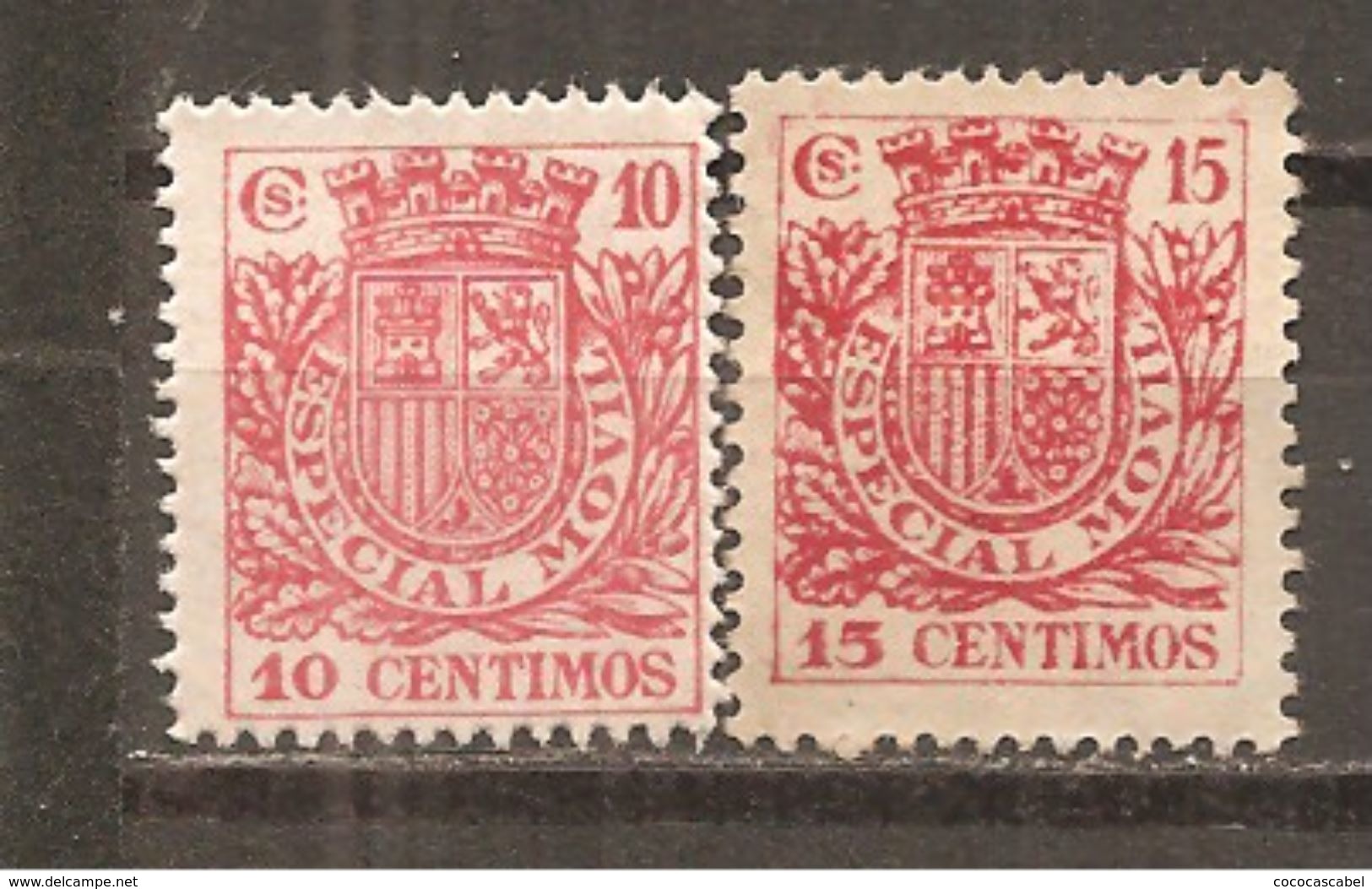 España/Spain -Timbre Especial Móvil -  Edifil-65-66 (MH/(*)) (sin Goma) - Postage-Revenue Stamps