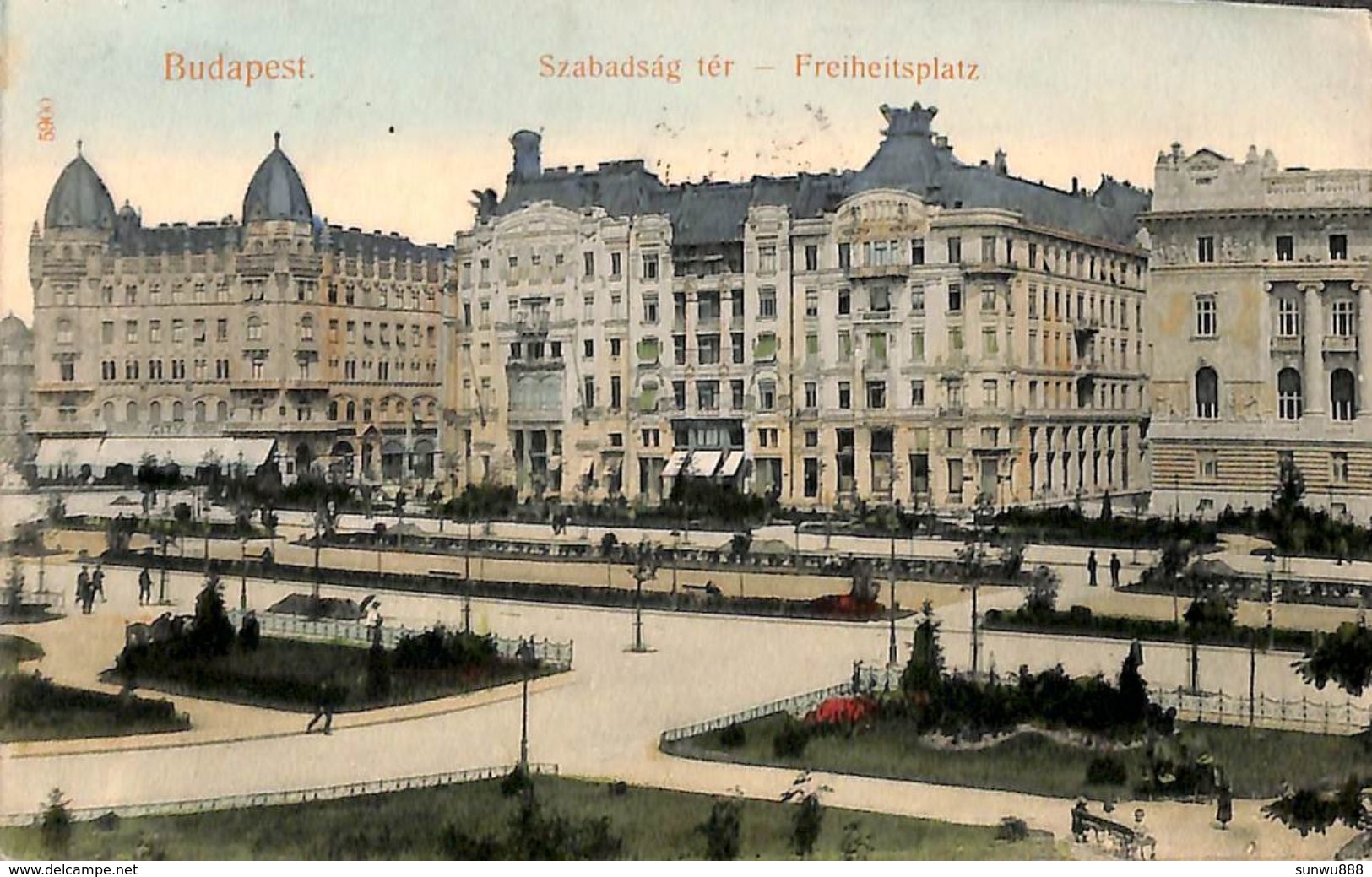 Budapest - Szabadsag Tér -  Freiheitplatz (animation, Colors, 1908) - Hongrie