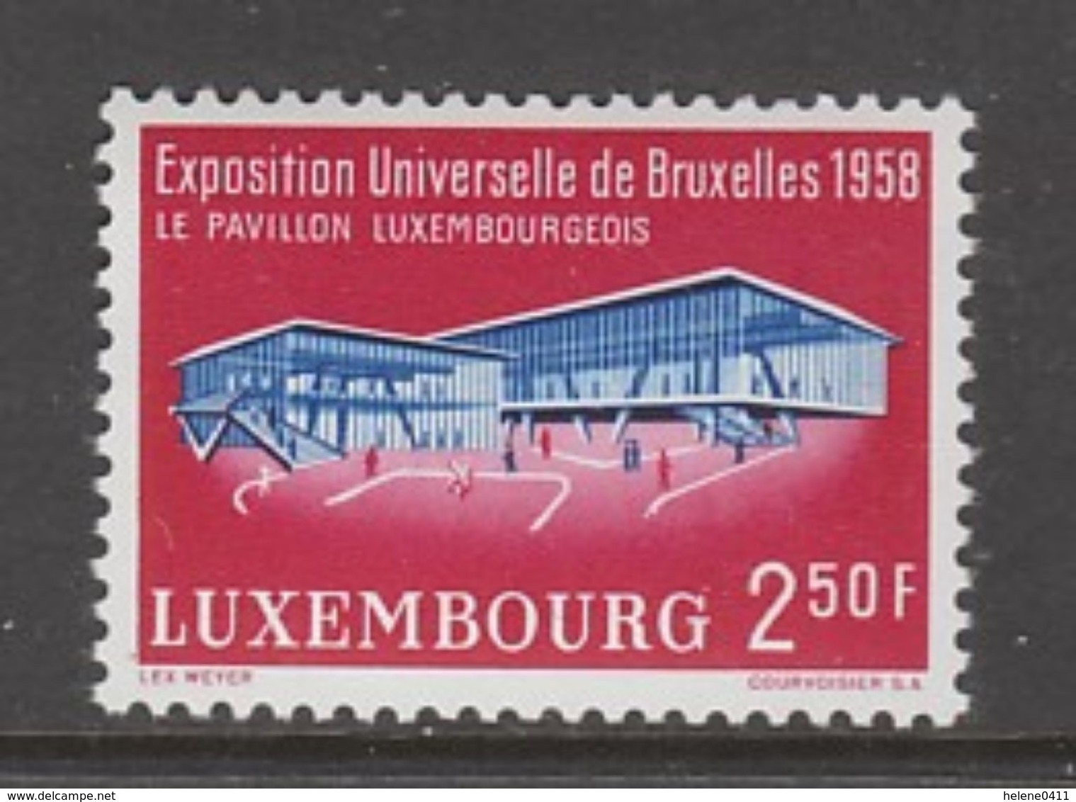 TIMBRE NEUF DU LUXEMBOURG - EXPOSITION DE BRUXELLES N° Y&T 541 - 1958 – Bruxelles (Belgique)