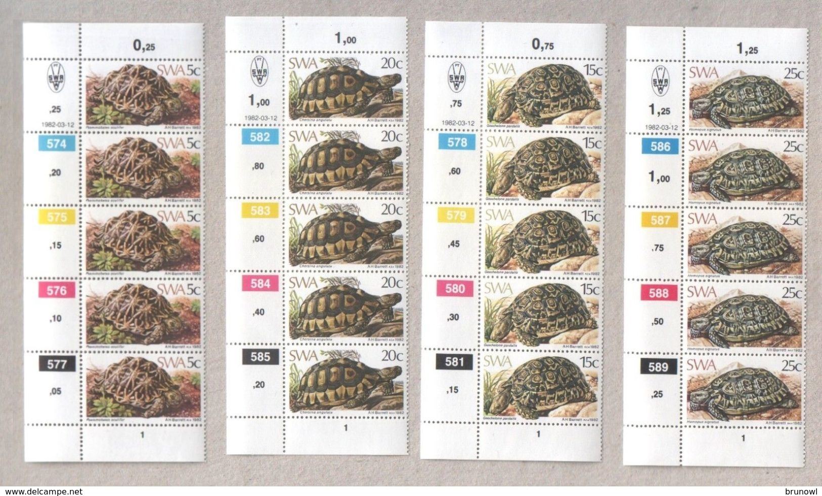 South West Africa 1982 Turtles Stamps MNH Blocks - Africa (Other)