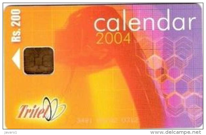 SRI-TRITEL : TRI23 200 Calendar 2004 USED - Sri Lanka (Ceylon)