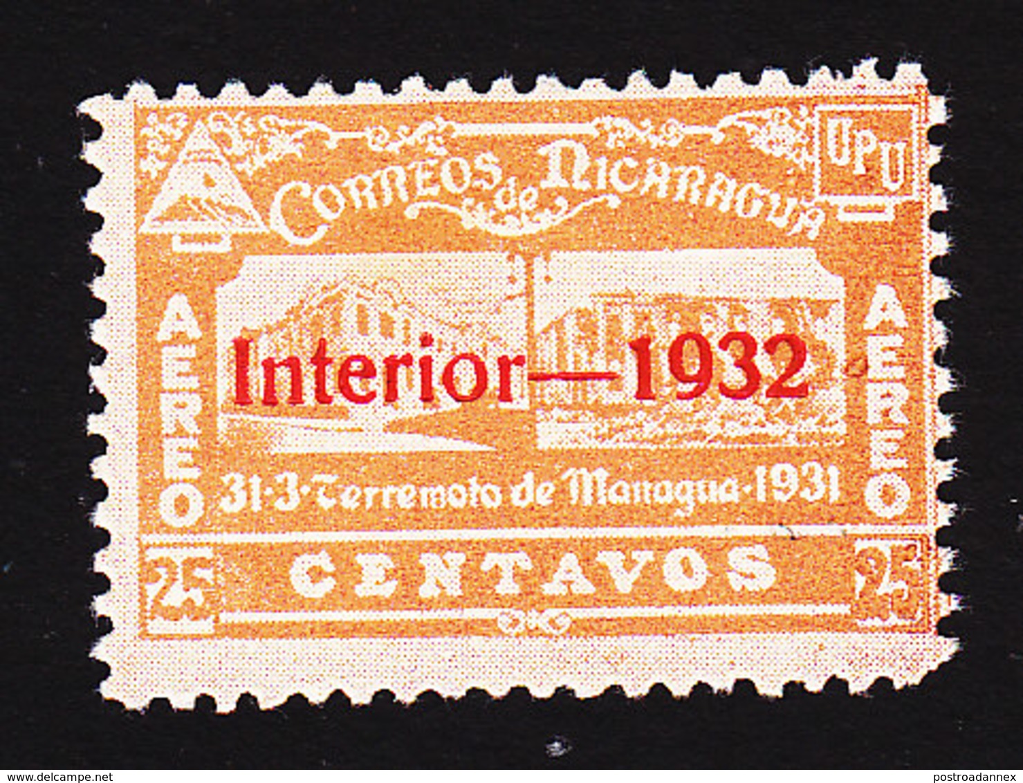 Nicaragua, Scott #C44, Mint Hinged, Managua Post Office Overprinted, Issued 1932 - Nicaragua