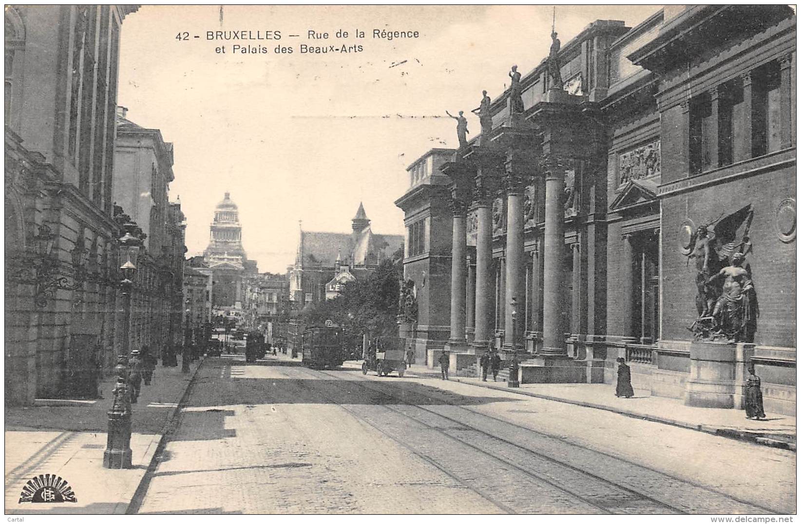 BRUXELLES - Rue De La Régence Et Palais Des Beaux-Arts - Lanen, Boulevards