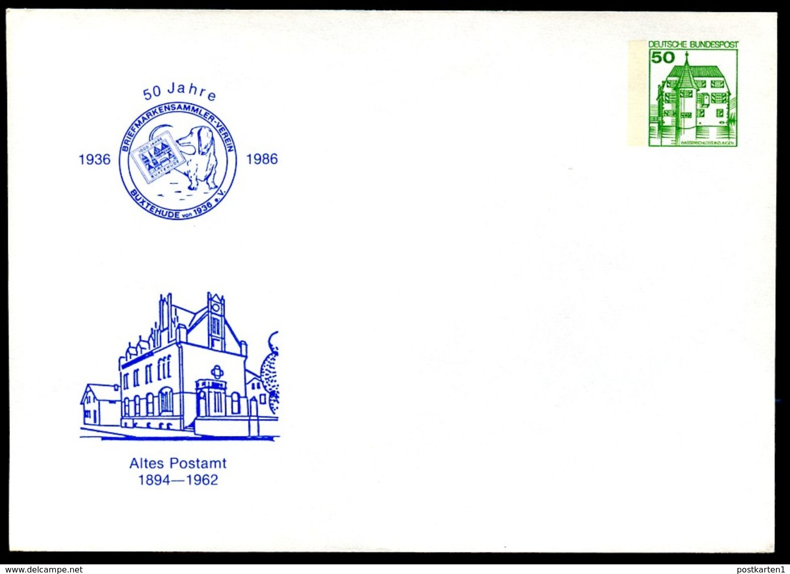 Bund PU113 C2/003 Privat-Umschlag ALTES POSTAMT BUXTEHUDE 1986  NGK 5,00 € - Enveloppes Privées - Neuves