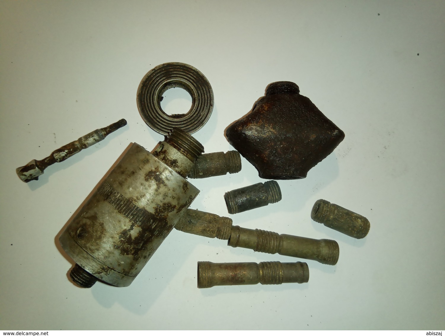Lot  German Mine Parts (Neutralisé) Fusee Projektil Obus Grenade - Decorative Weapons