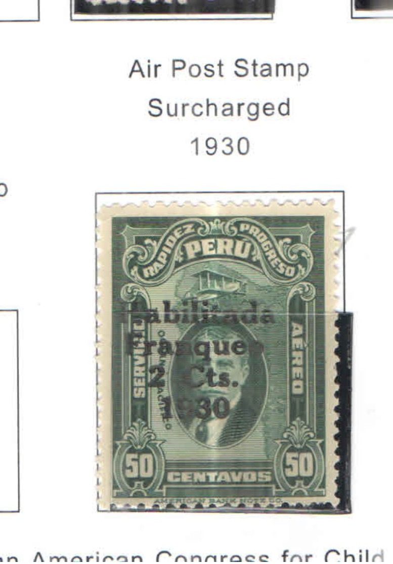 Perù PO 1930  Air Post Surch. Scott.263 Nuovo See Scans On Scott.Pages - Perù