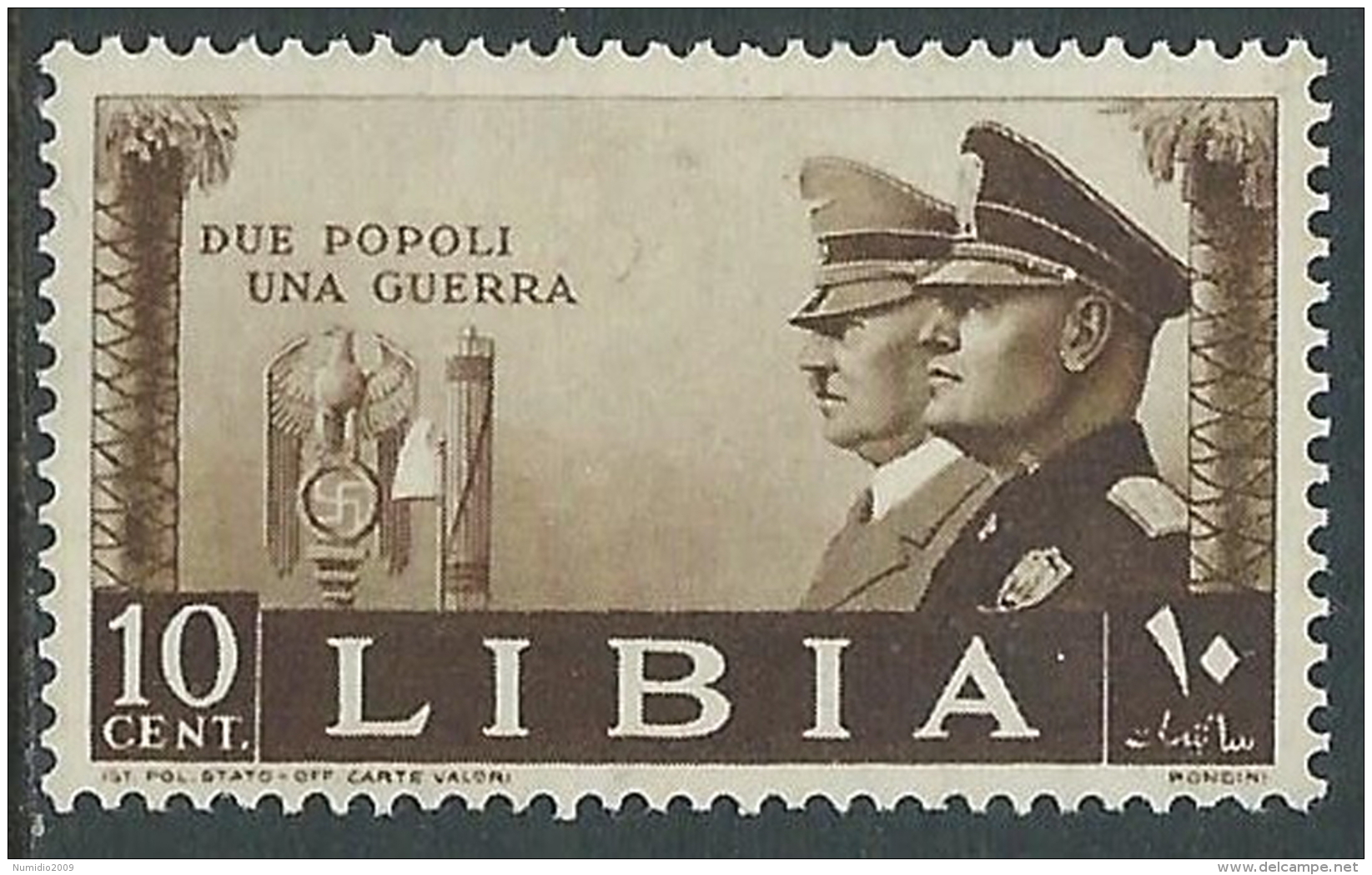 1941 LIBIA FRATELLANZA D'ARMI 10 CENT MH * - I44-8 - Libya