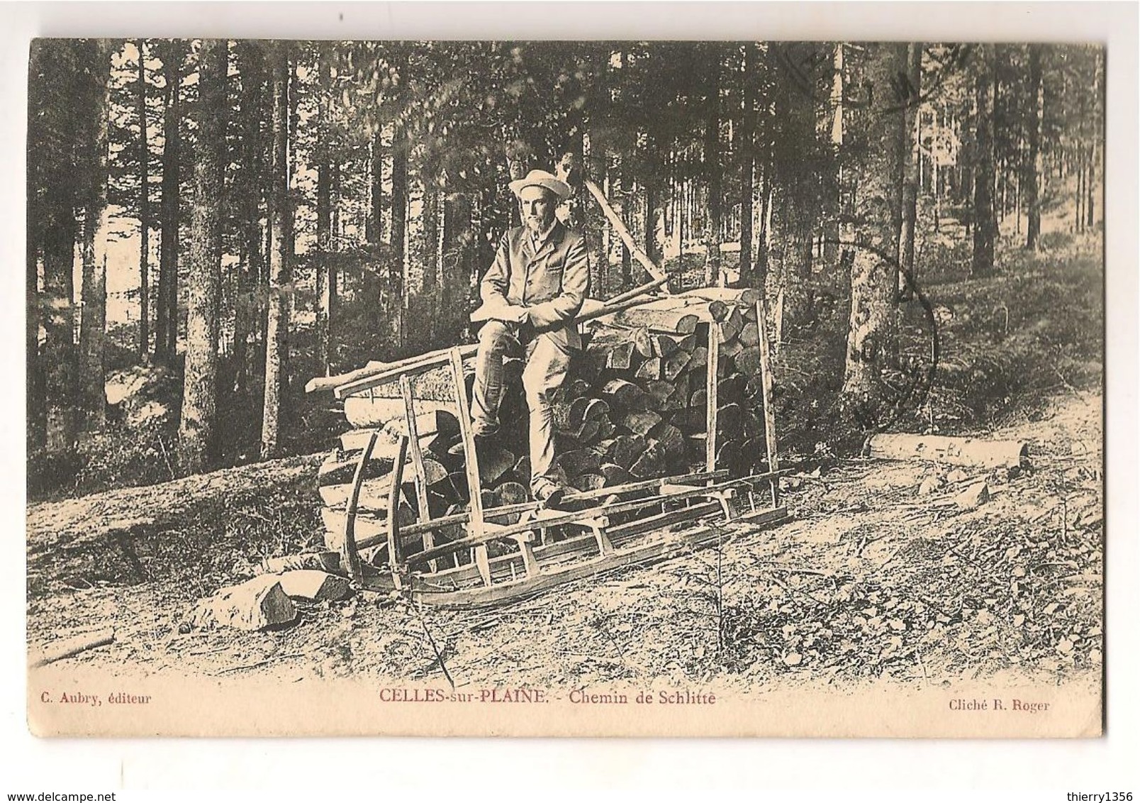 Celles Sur Plaine Chemin De Schlitte Vieux Metiers Forestiers Le Debardeur 88 Voges - Autres & Non Classés